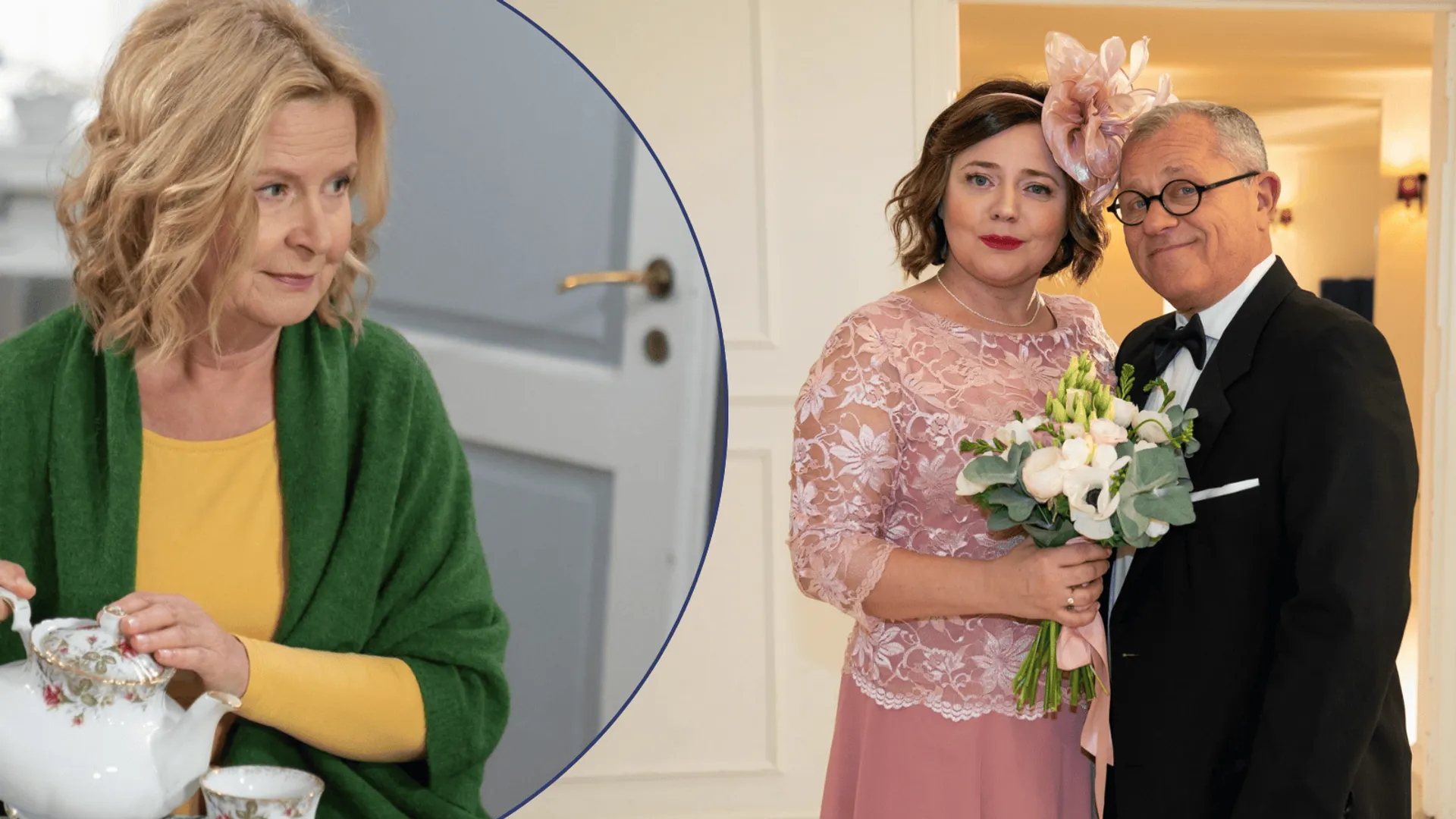 Barbara Bursztynowicz i aktorzy serialu "Klan"