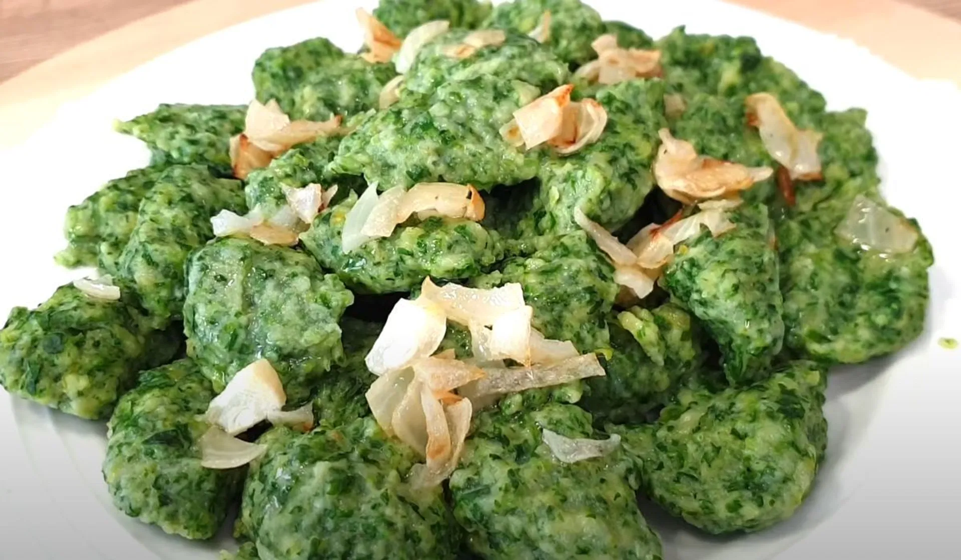 kluski ze szpinakiem