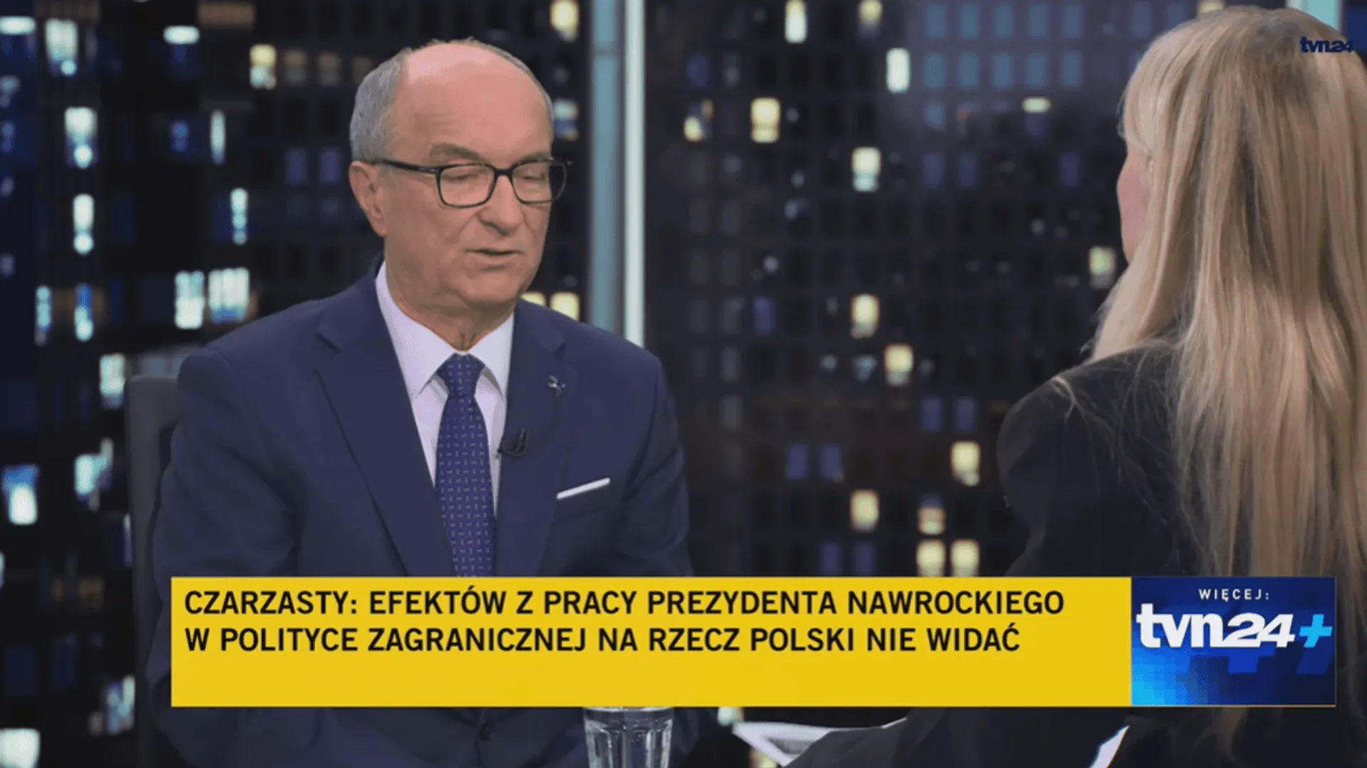 Włodzimierz Czarzasty i Monika Olejnik w programie "Kropka nad i".