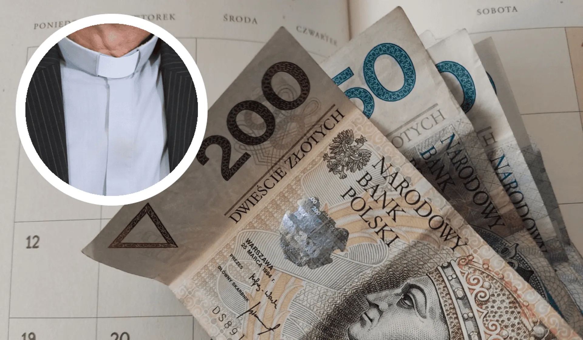 Pieniądze na kalendarzu