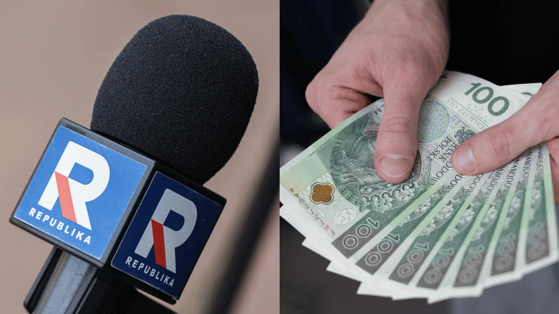 Mikrofon – kostka Telewizja Republika, pieniądze
