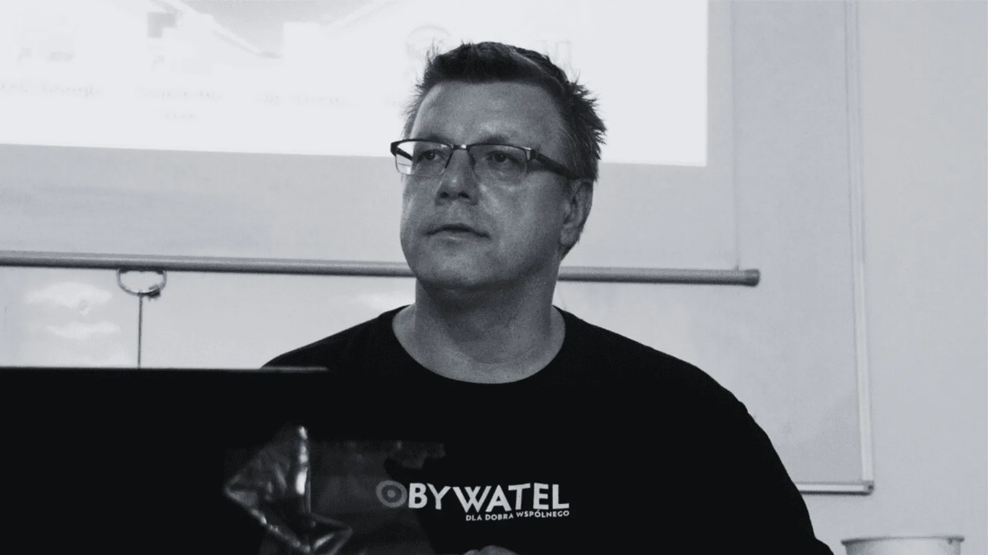 Cezary Miżejewski podczas jednego ze spotkań.