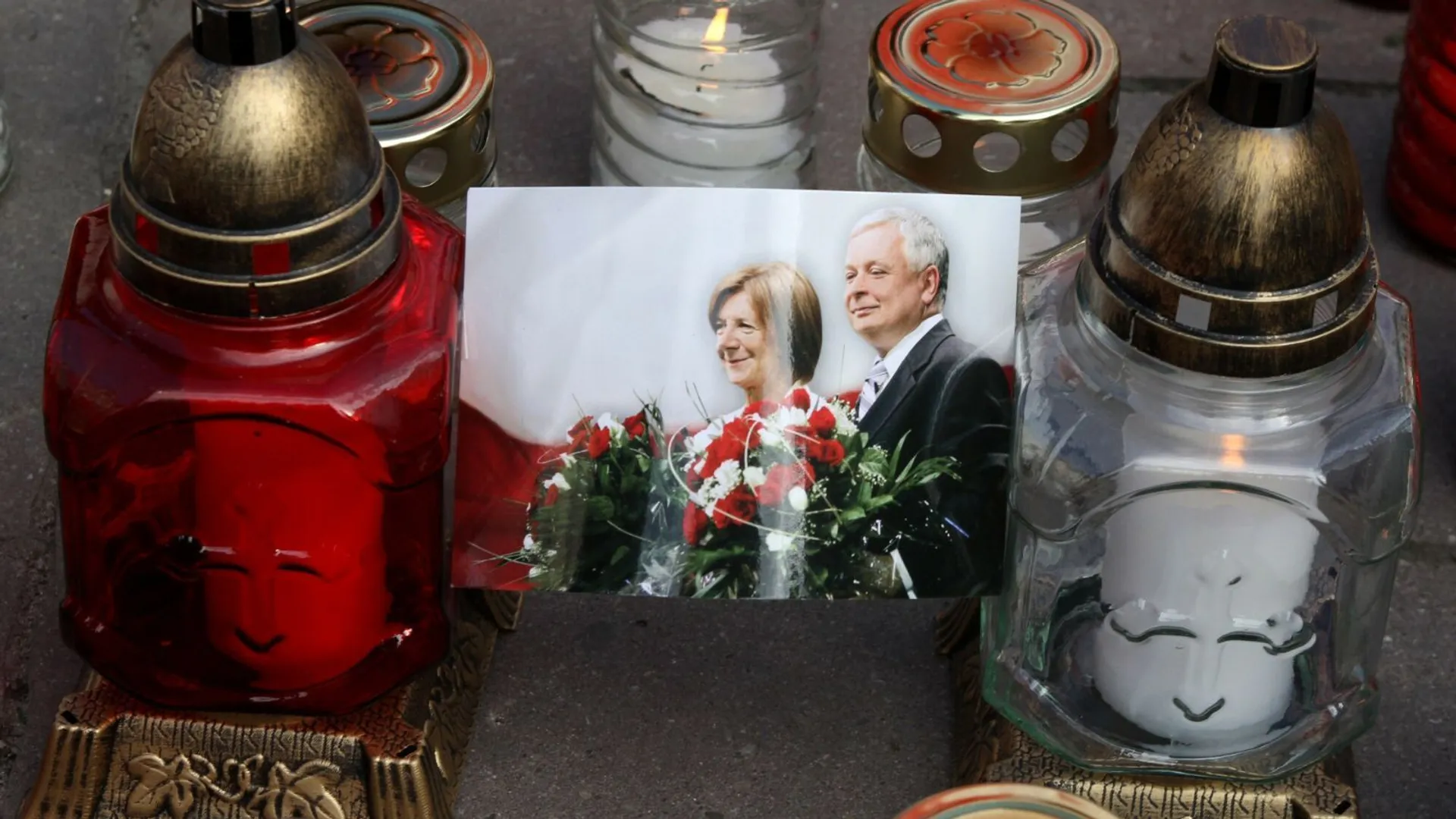 Lech Kaczyński z żoną Marią