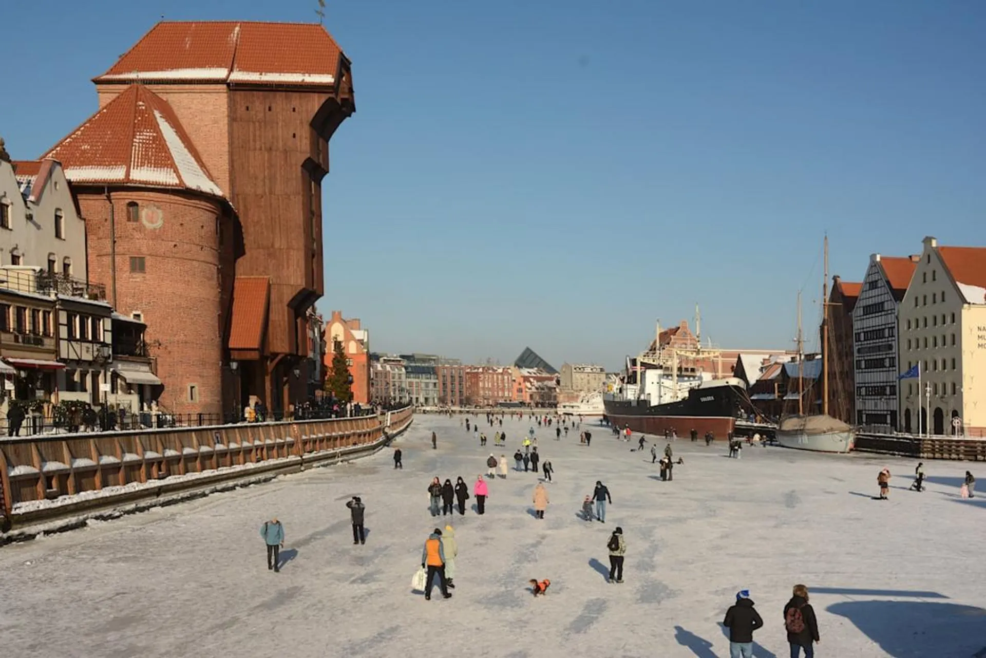 Zamarznięta Motława jako przestrzeń rekreacyjna
