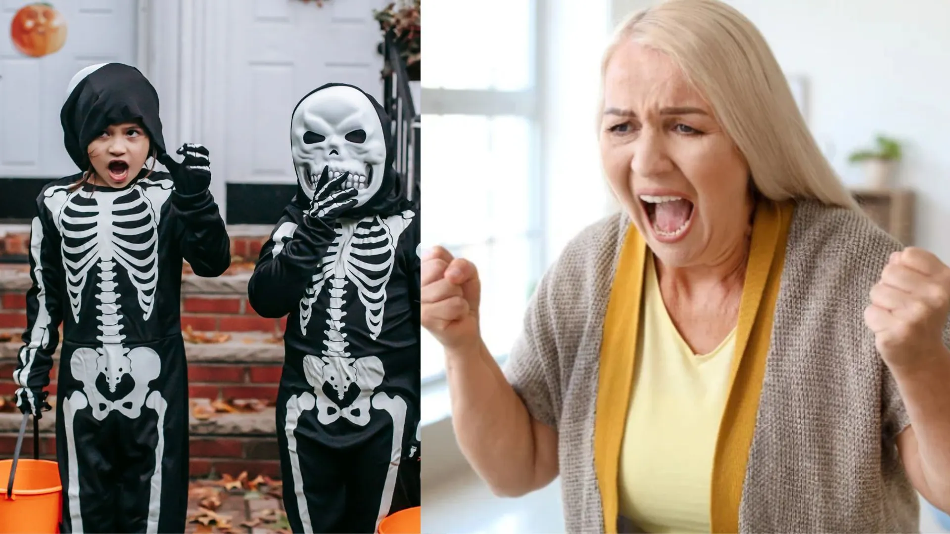 Wkurzona kobieta w Halloween