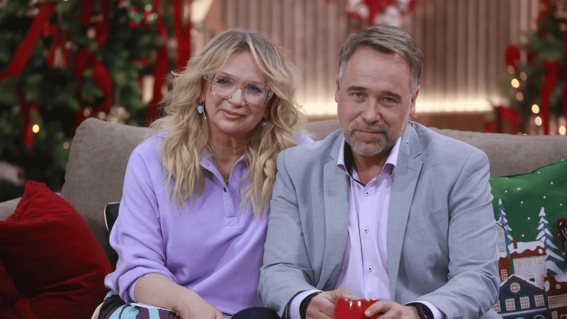 Marzena Rogalska i Łukasz Nowicku w studiu programu "Pytanie na śniadanie".