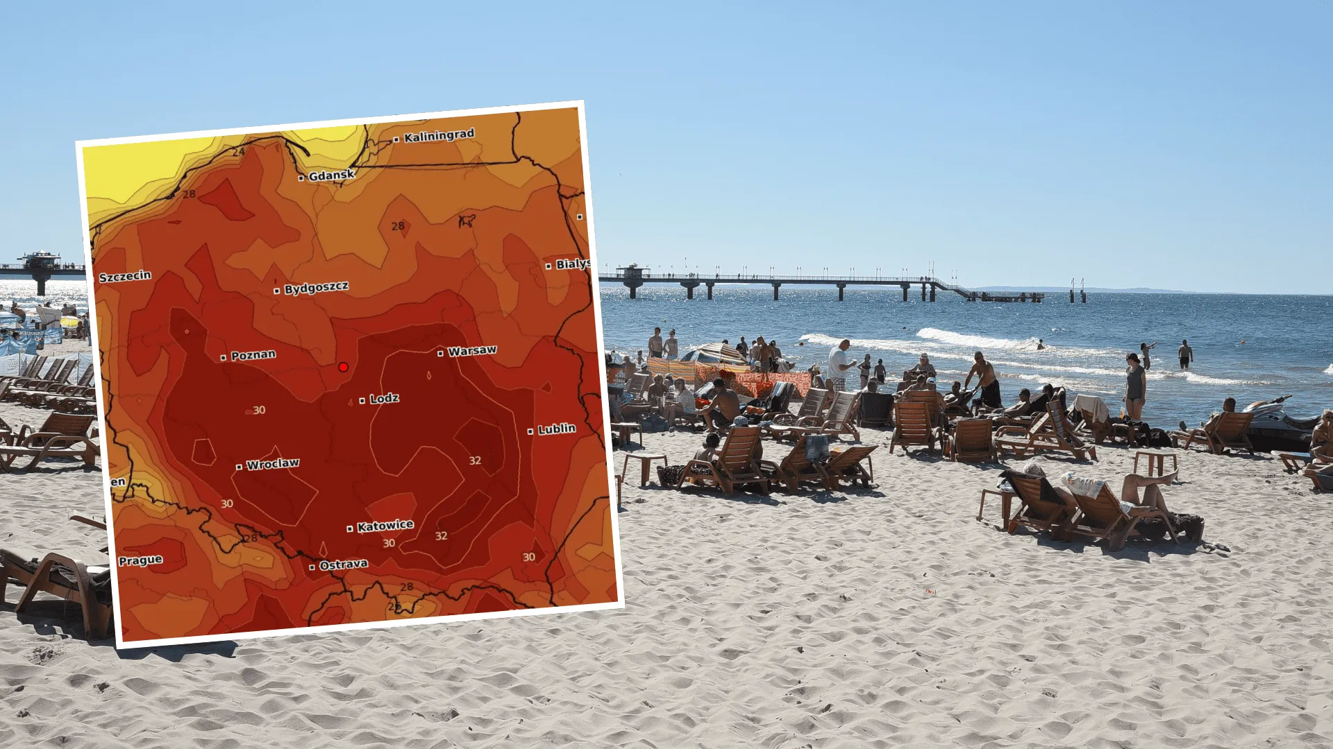 Plaża, pogoda, mapa