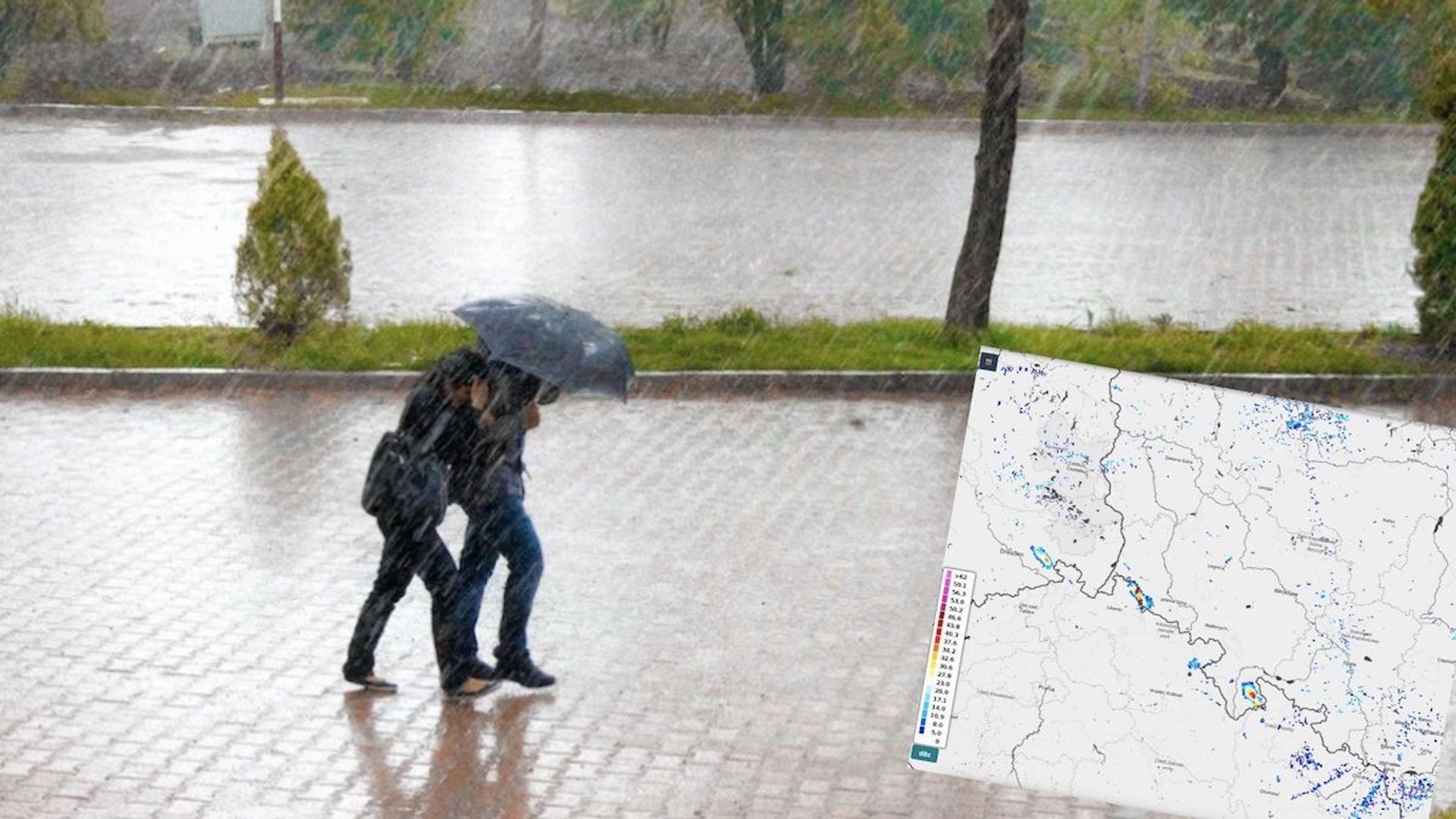 deszcz para parasol mapa
