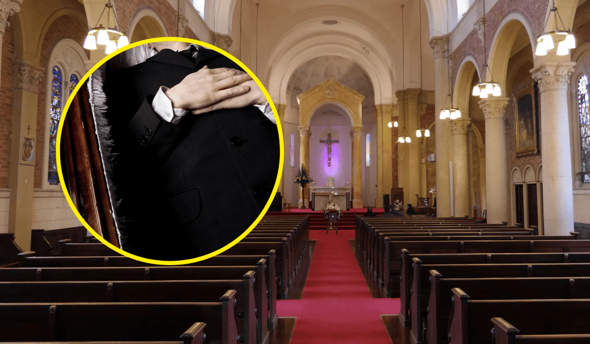 Tragiczne sceny na pogrzebie.