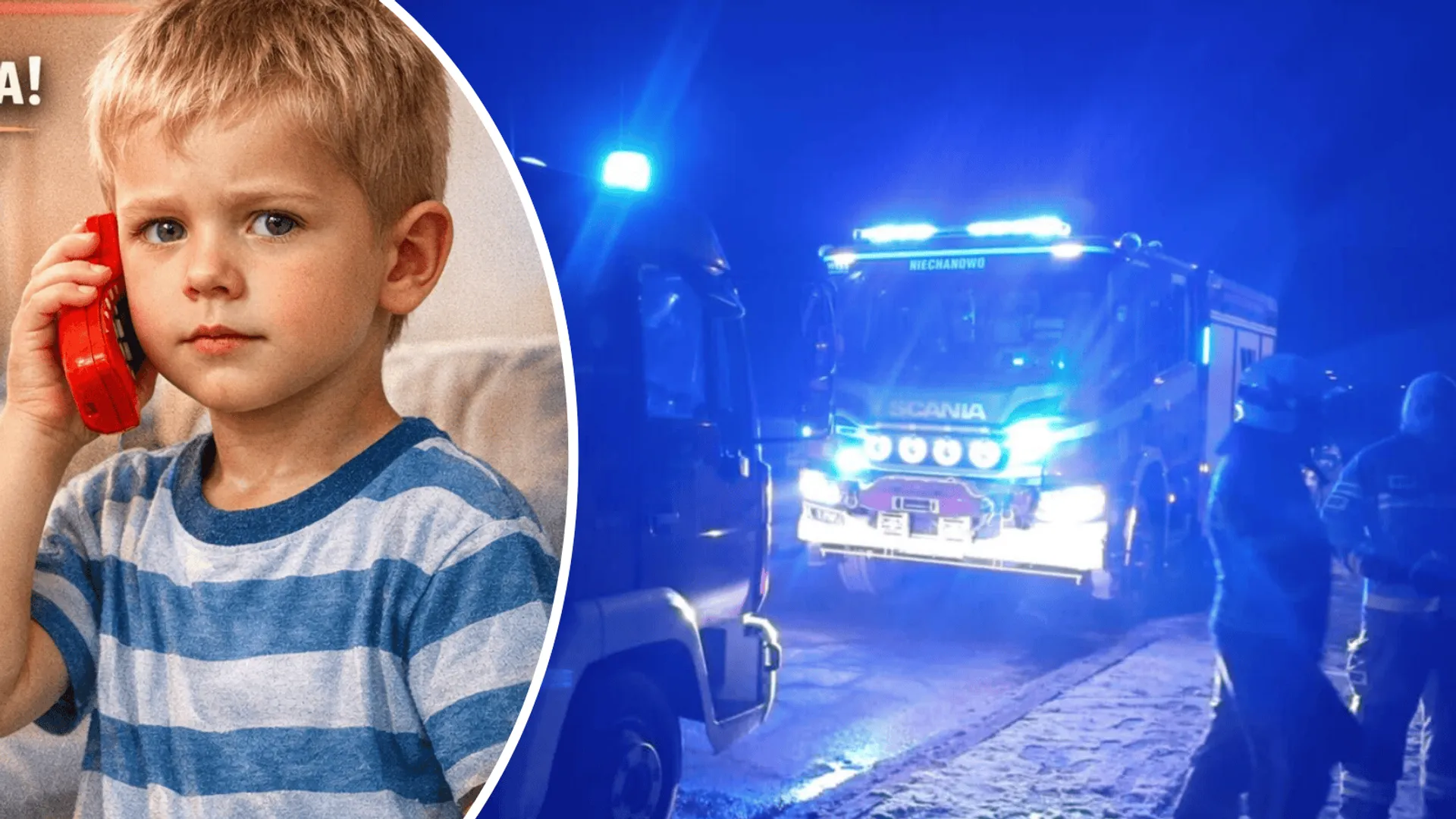 Dramatyczne wydarzenie w gminie Niechanowo, fot. OSP KSRG Marzenin/Facebook, Sołectwo Czechowo/Facebook