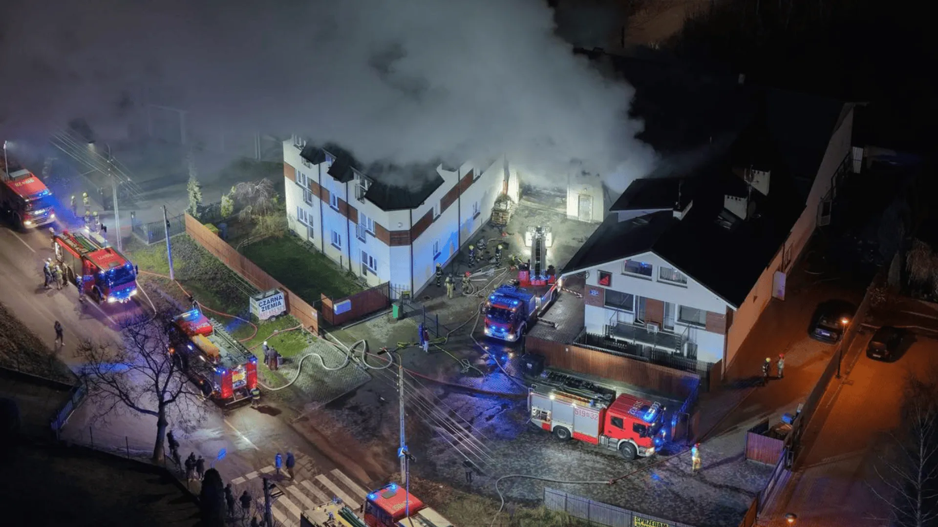 Pożar w Sulejówku - zdjęcie z drona.