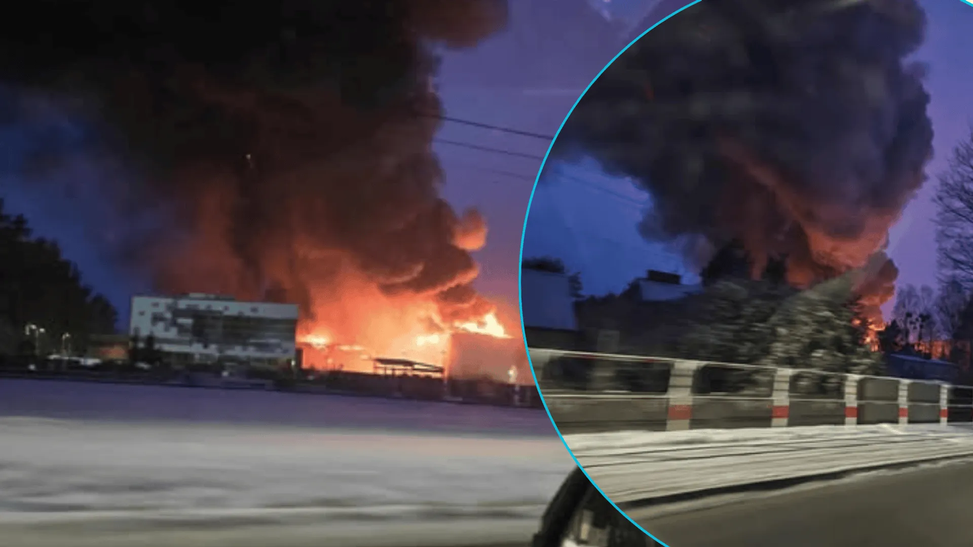 Gigantyczny pożar zakładu pod Częstochową. Do akcji skierowano dziesiątki strażaków