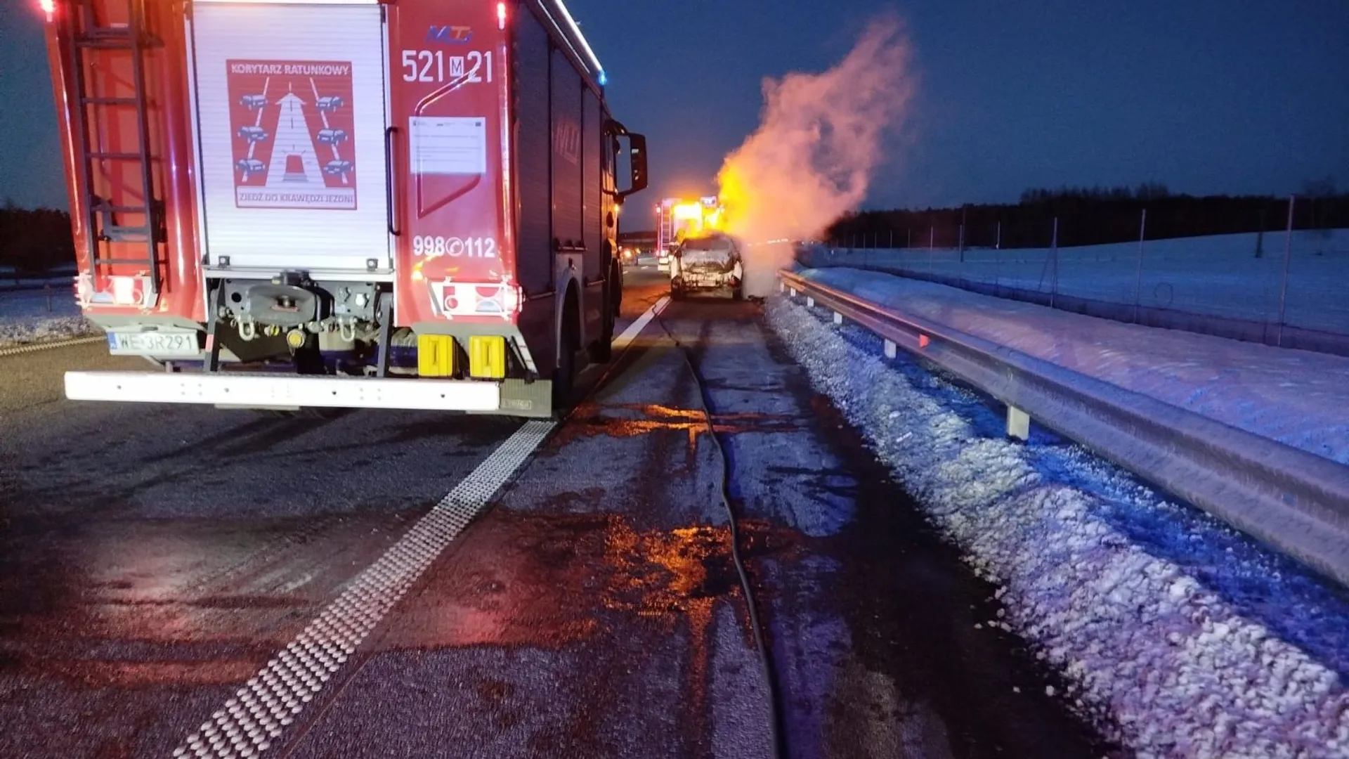 pożar samochodu dk7