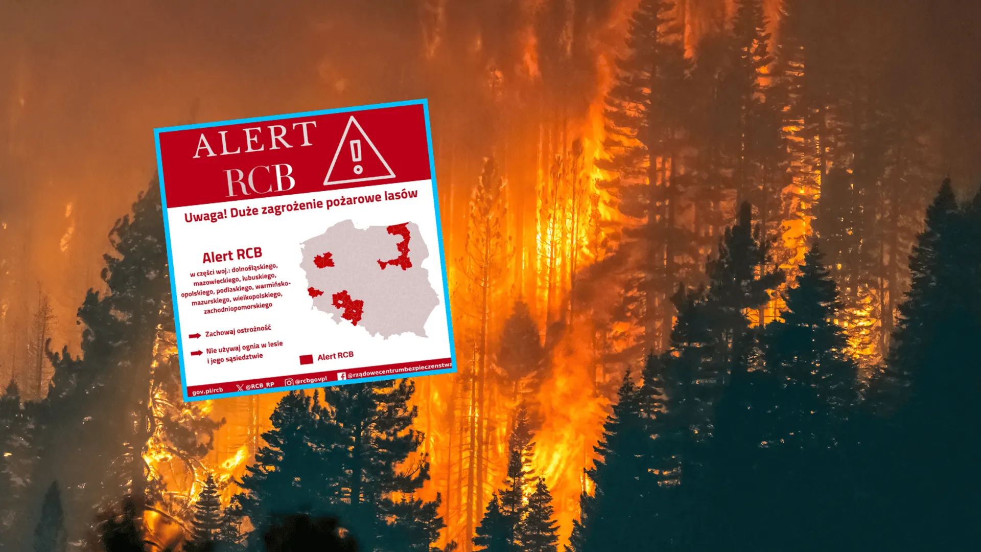 Alert RCB, fot. Rządowe Centrum Bezpieczeństwa/X