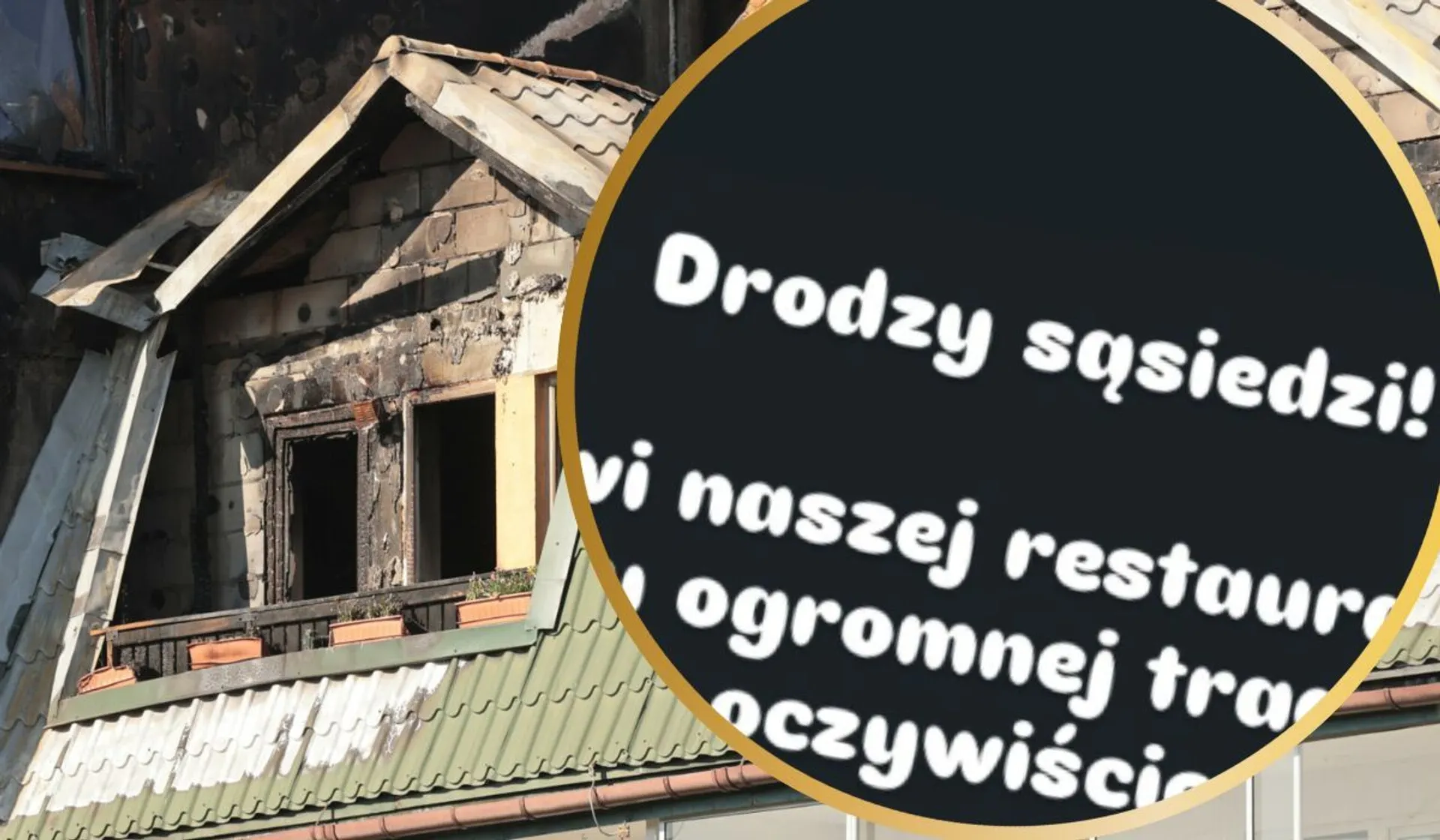 spalony budynek