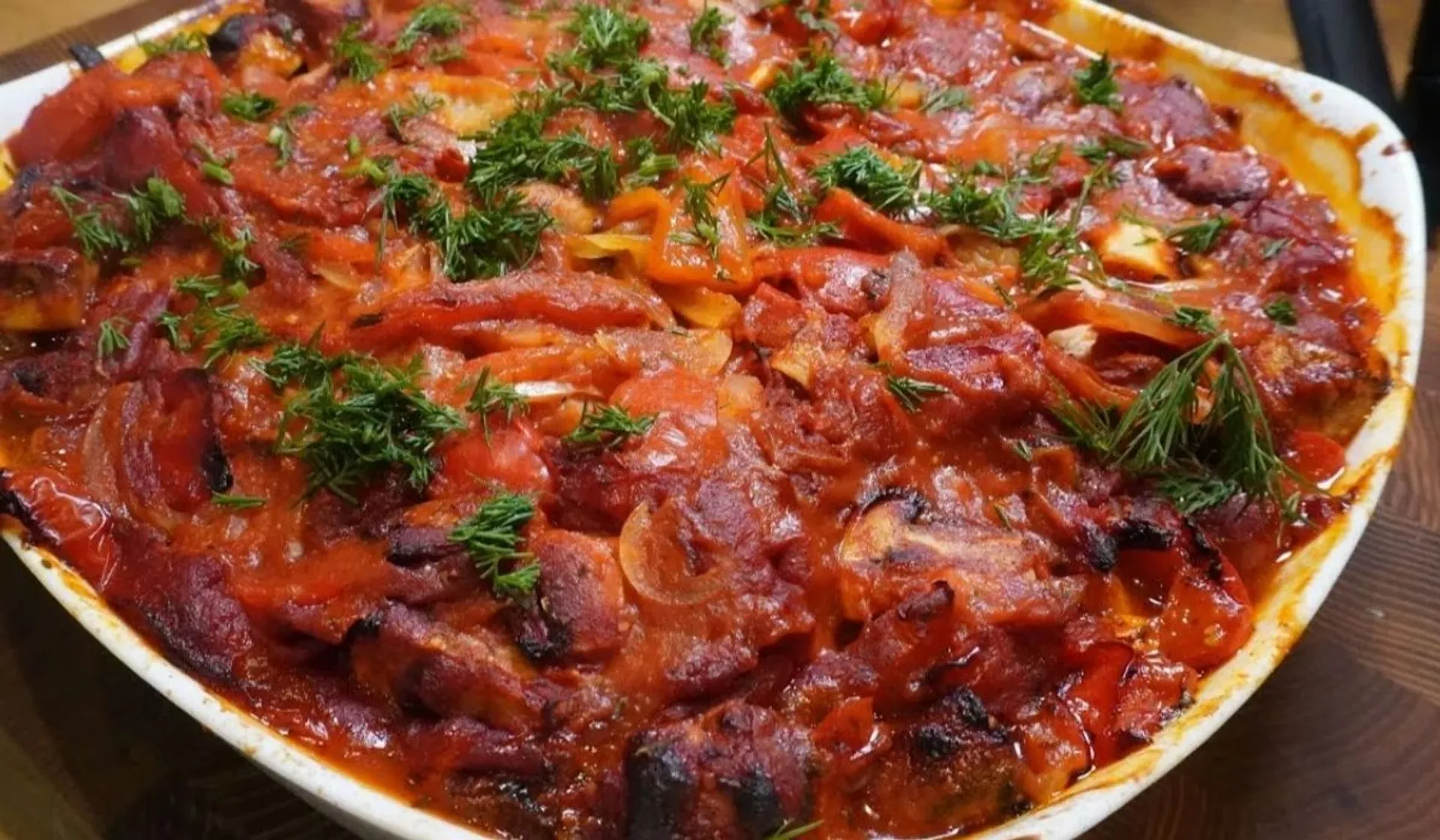 schab zapiekany w sosie