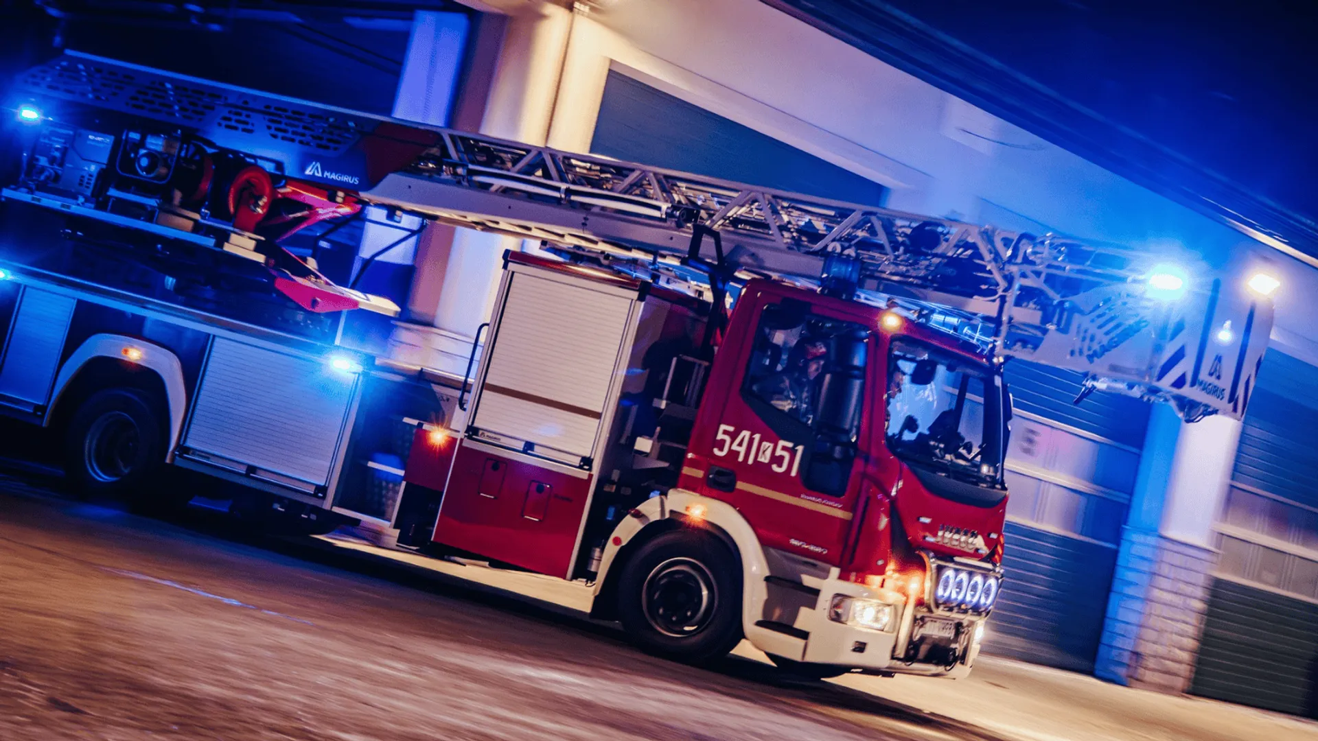 Straż Pożarna jadąca na wezwanie.