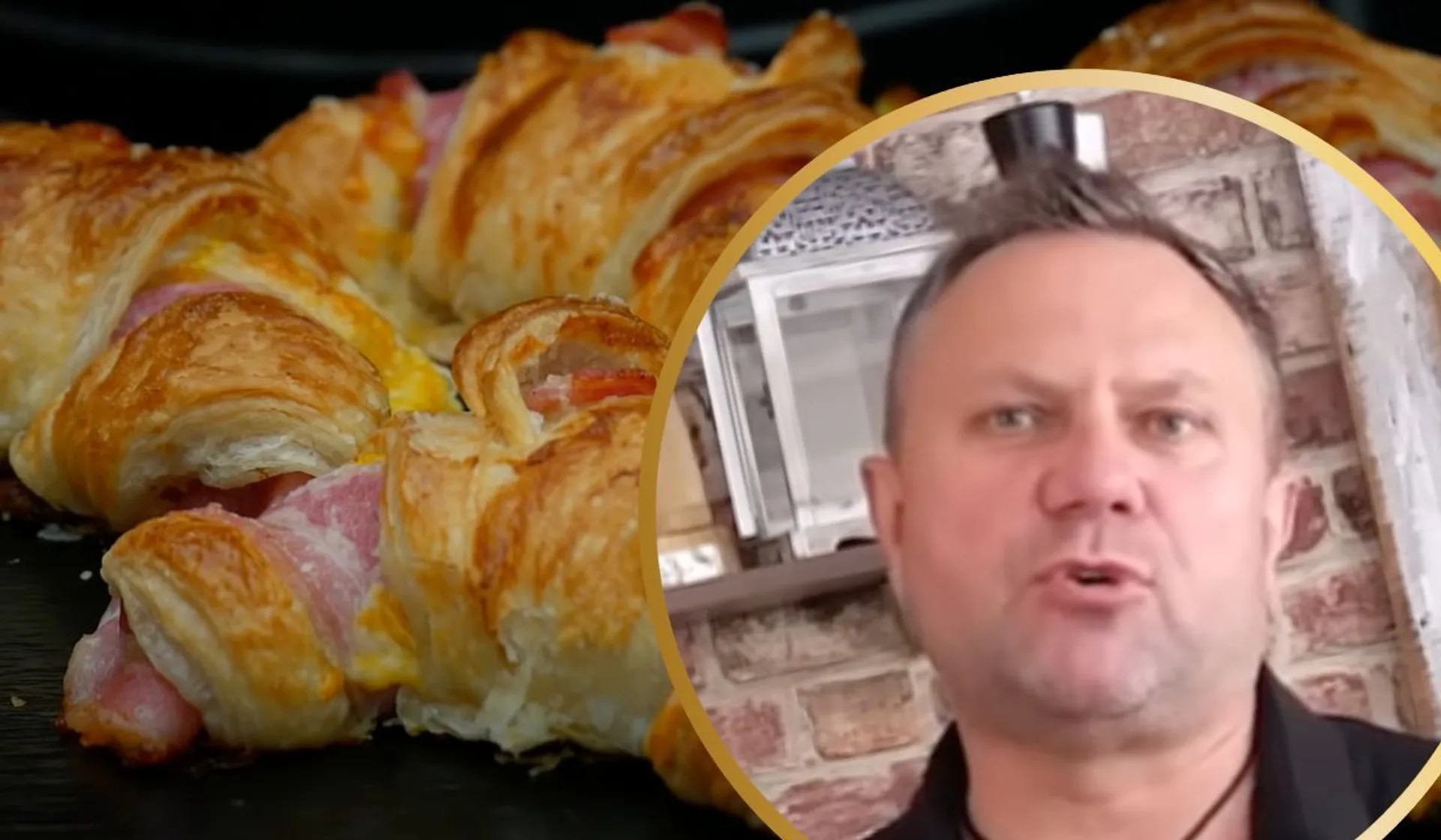 jajecznica z boczkiem w cieście francuskim