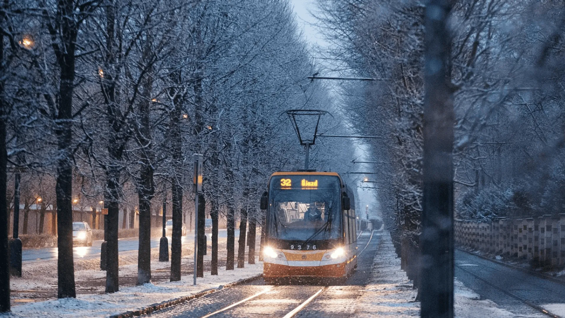 tramwaj, zima