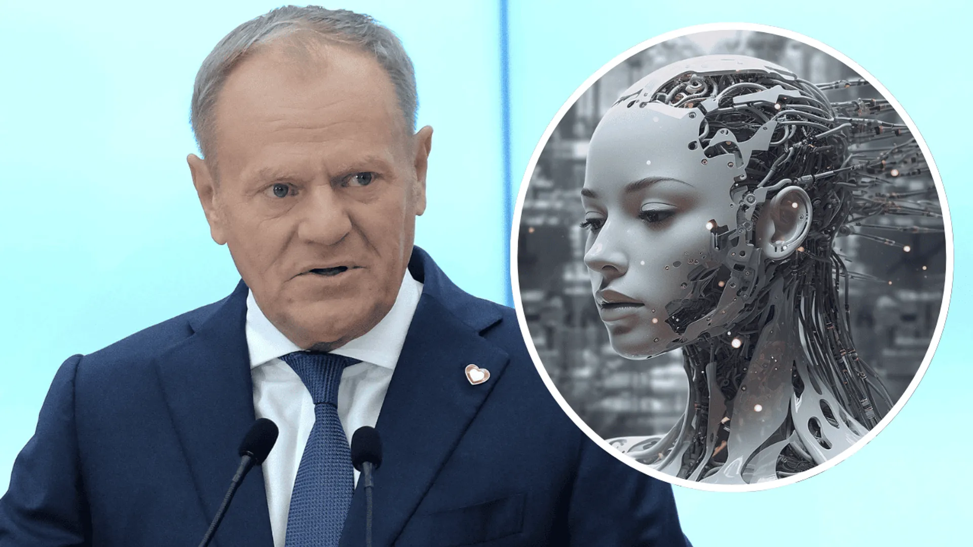 Donald Tusk, AI, robot