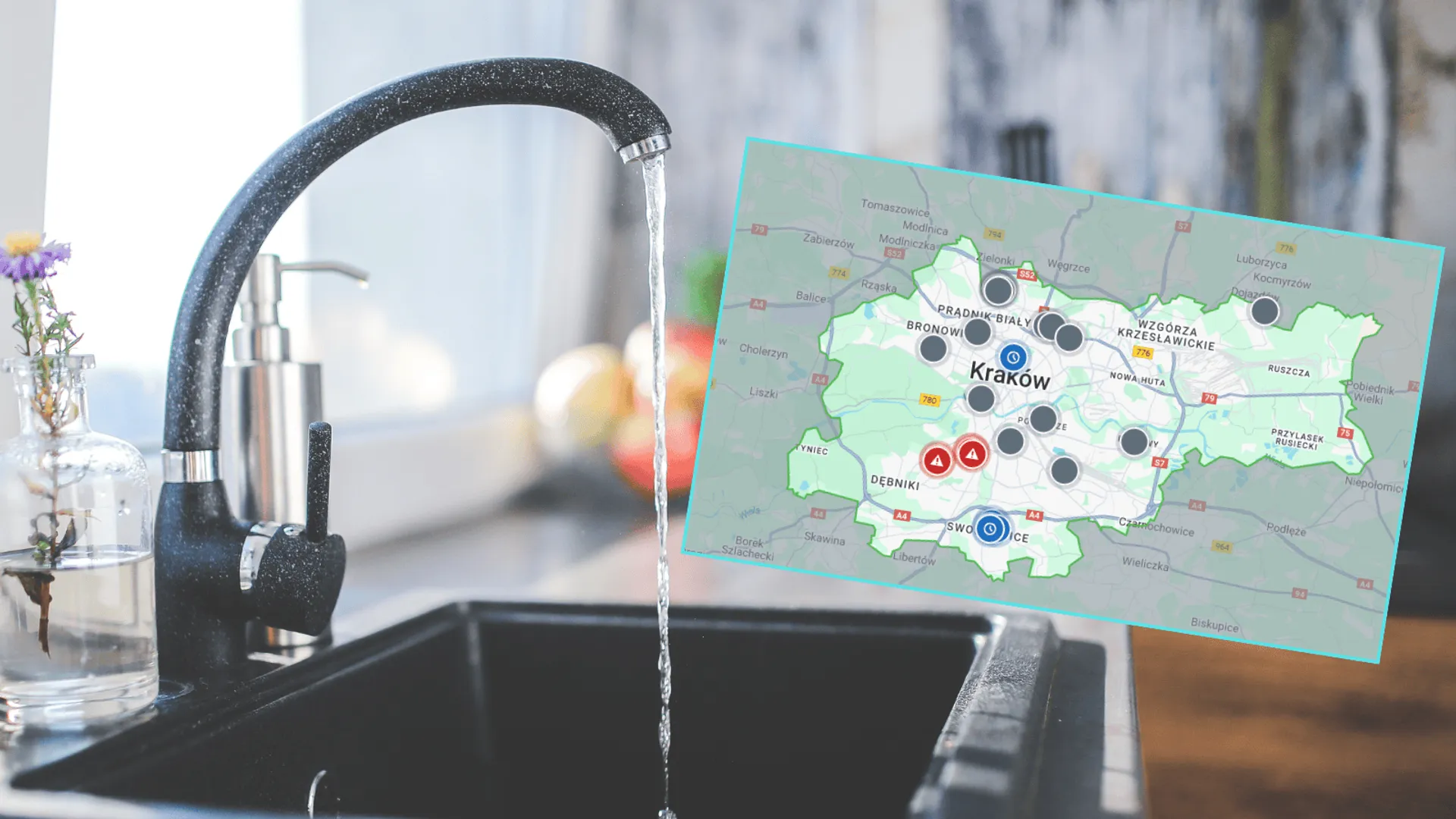 Awaria sieci wodociągowej. Od samego rana dzielnice Krakowa odcięte od wody