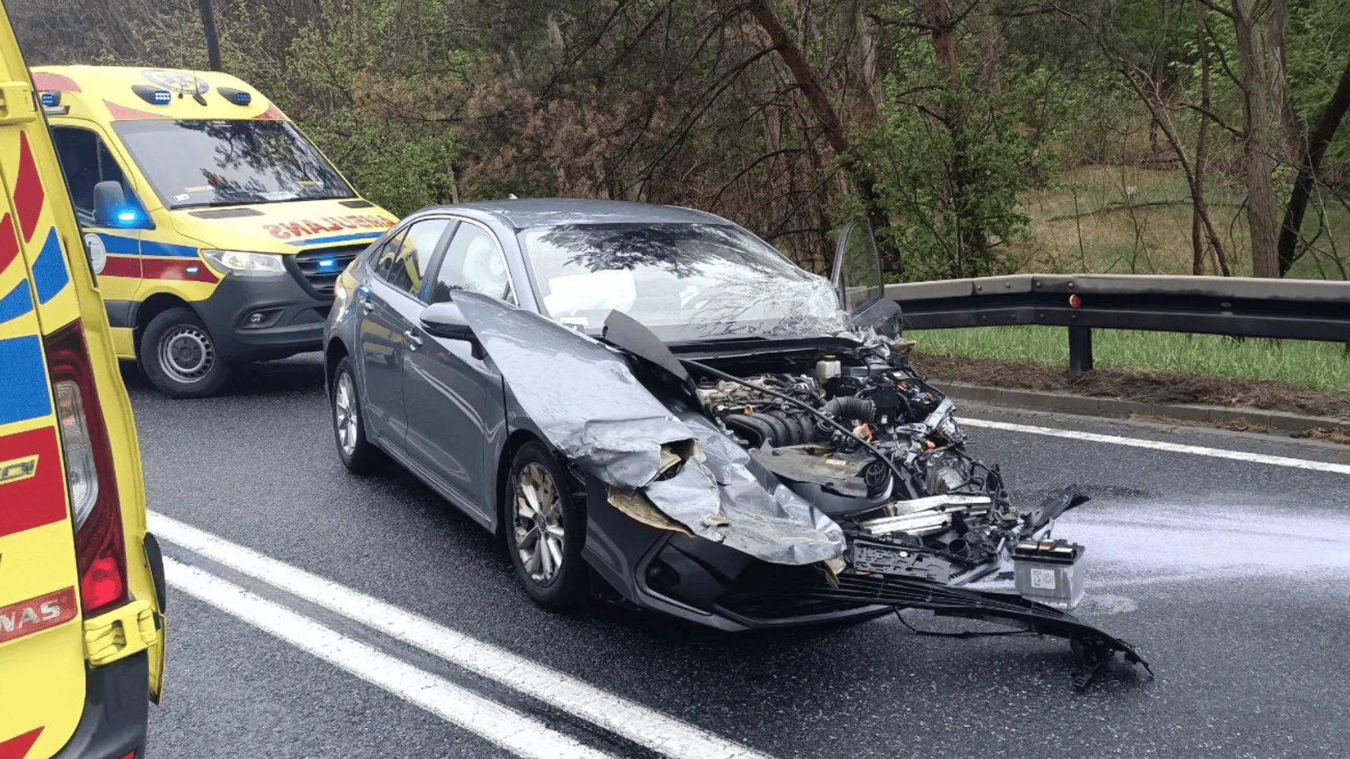 Wypadek, fot. KM PSP Toruń/Facebook