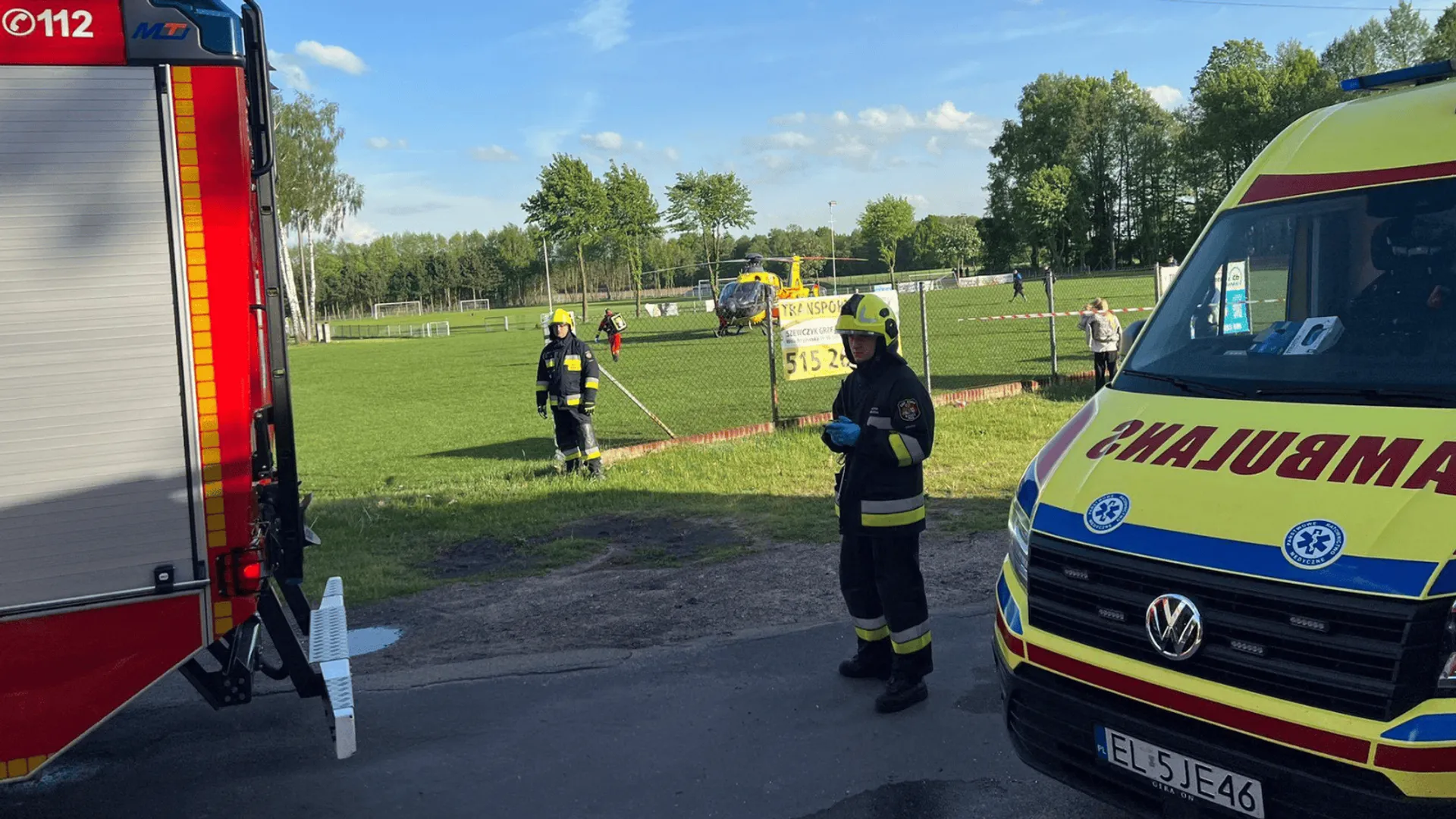 Wypadek, fot. Komenda Powiatowa Państwowej Straży Pożarnej w Łasku/Facebook