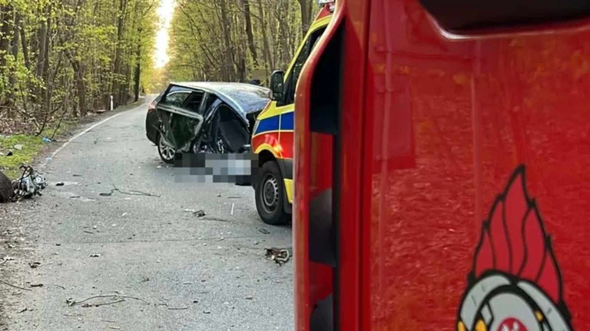 straż pożarna policja droga wypadek