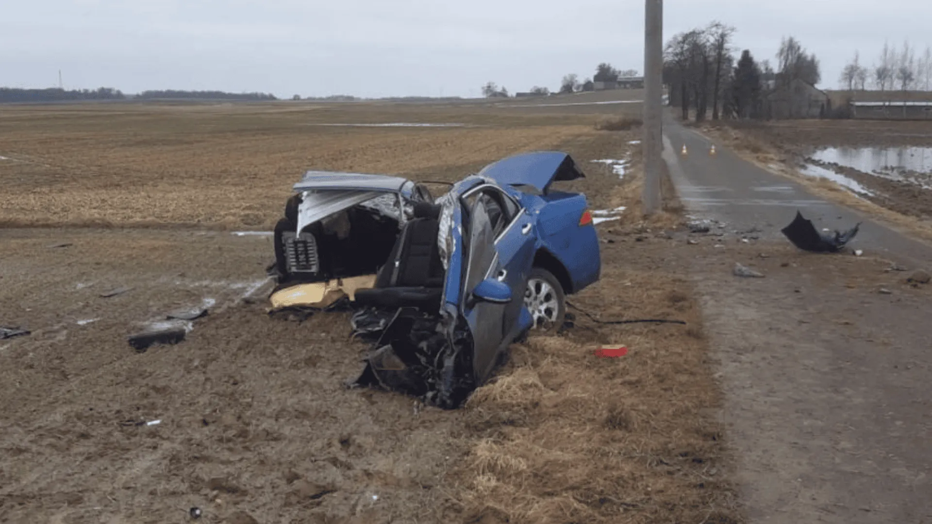 Wypadek, fot. KM PSP we Włocławku