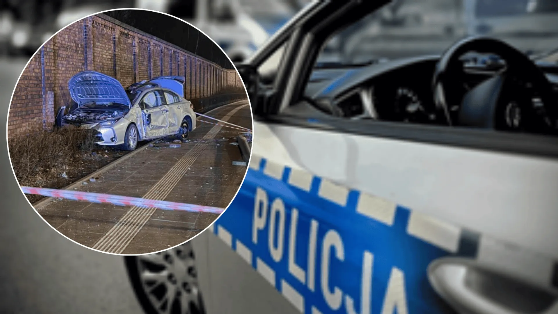 Kobieta z sądowym zakazem prowadzenia i listem gończym spowodowała wypadek na warszawskiej Woli. Uderzyła w latarnię 