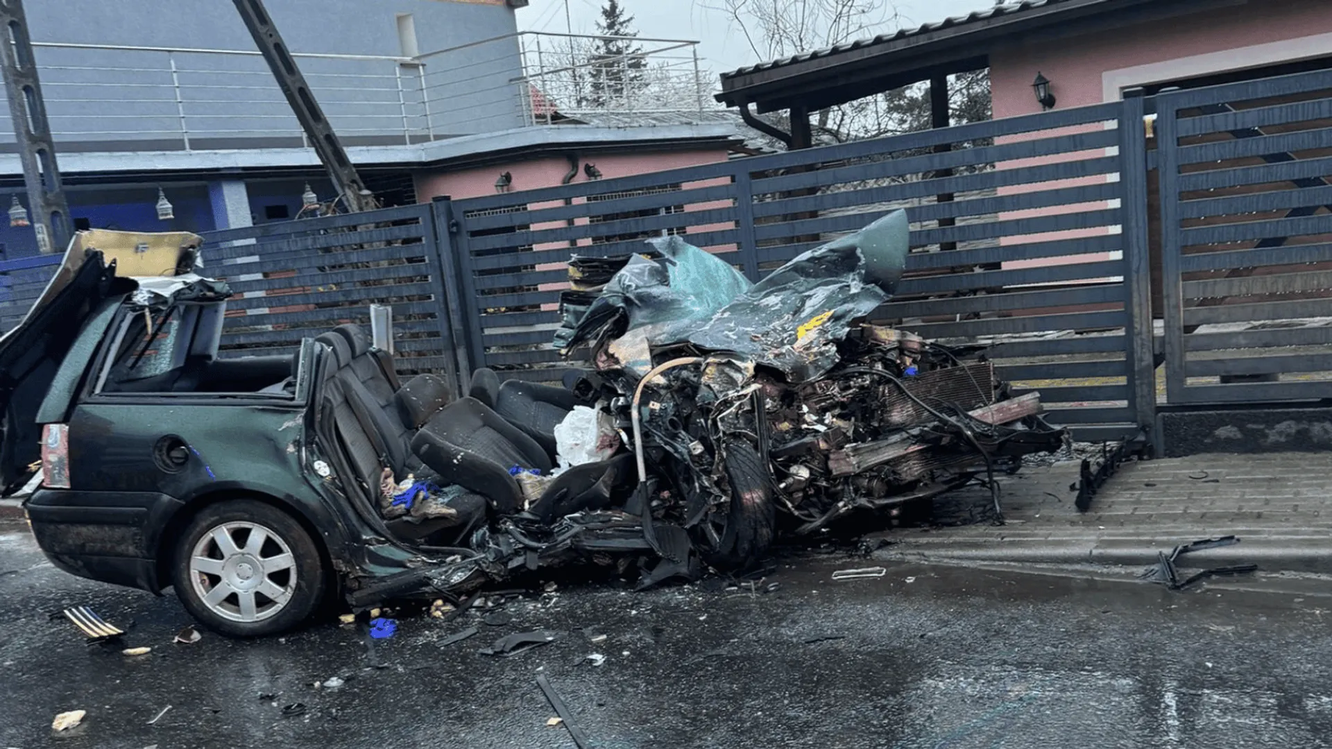 Wypadek, fot. OSP Łagiewniki/Facebook