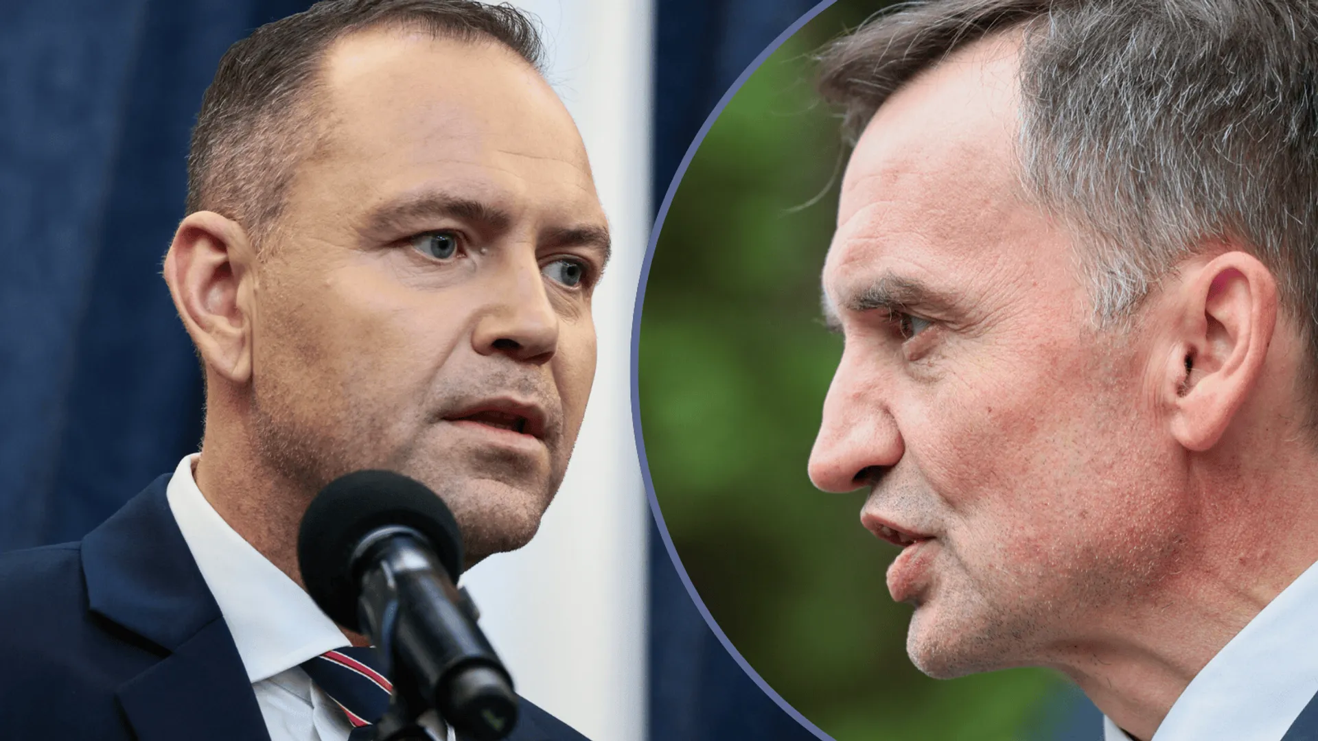 Kolaż dwóch zdjęć: po lewej Karol Nawrocki, po prawej Zbigniew Ziobro.