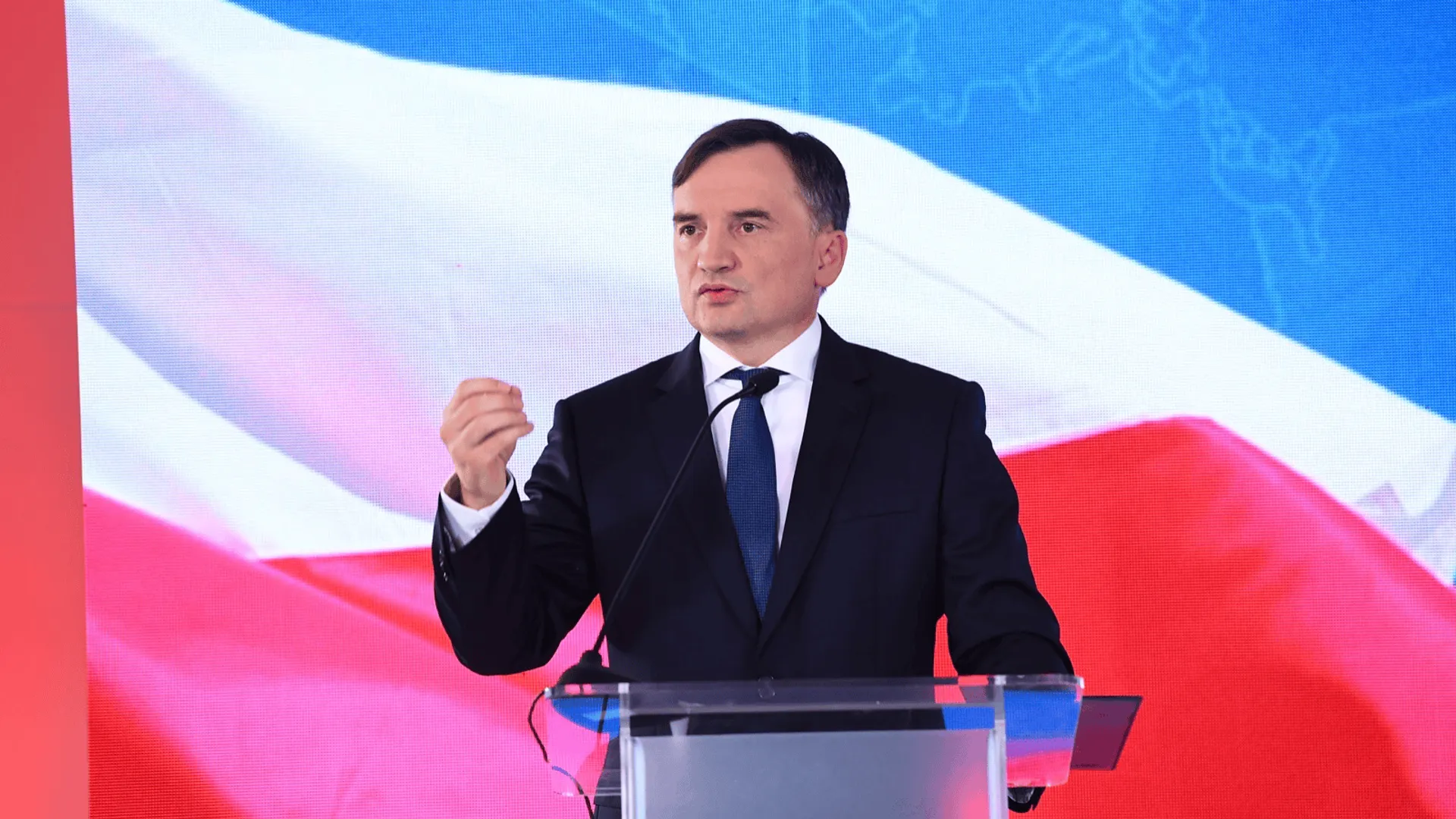 Zbigniew Ziobro zabrał głos z nowej lokalizacji. Przemówienie w stolicy Belgii