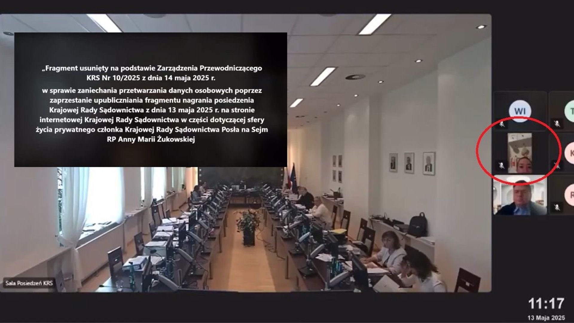 Anna Maria Żukowska w łazience na posiedzeniu KRS