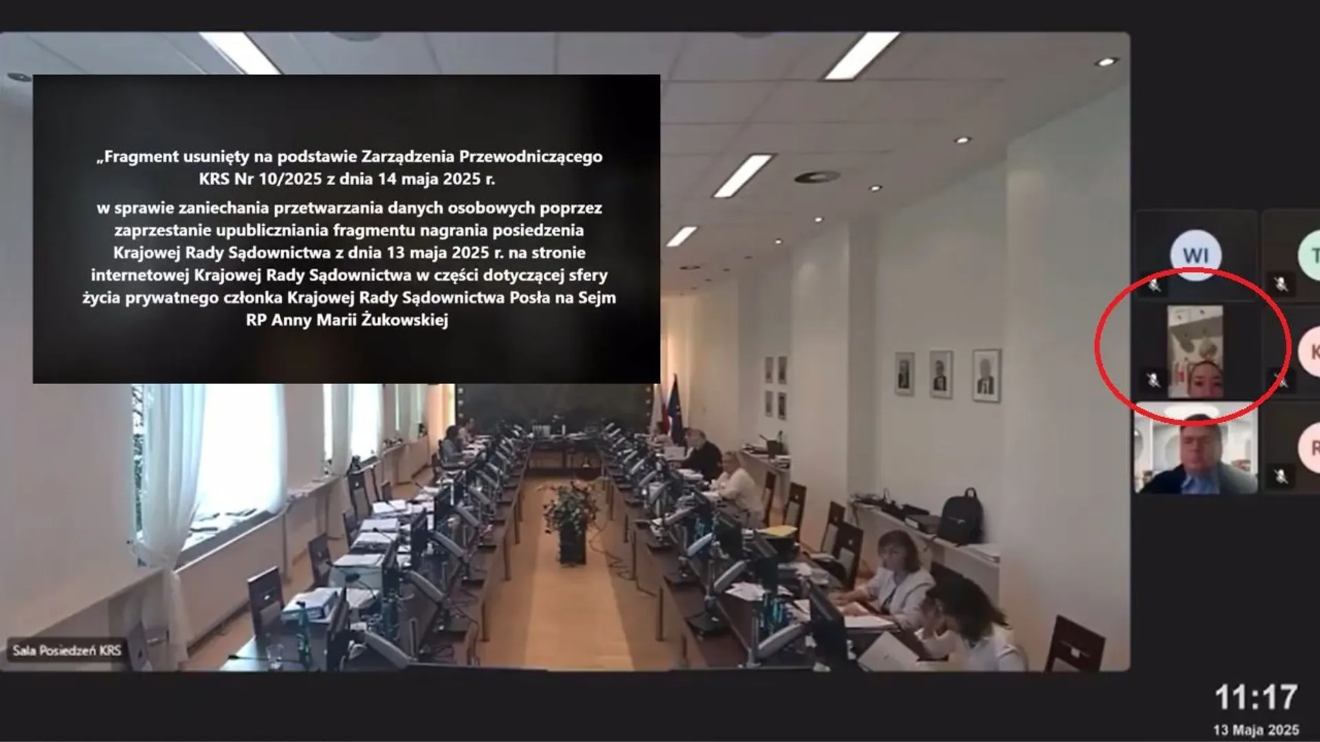 Anna Maria Żukowska w łazience na posiedzeniu KRS