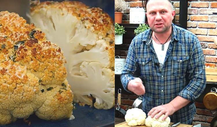 Pyszny i delikatny pieczony kalafior w maśle od Tomasza Strzelczyka