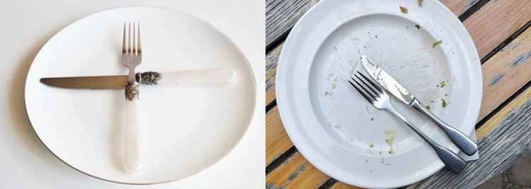Jak powinno się odkładać sztućce po posiłku?