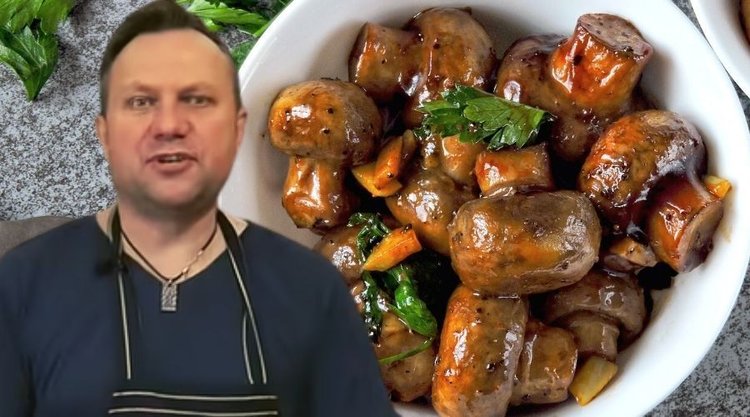 Wyśmienity przepis Strzelczyka na pieczarki w glazurze. Wymarzony dodatek do dań