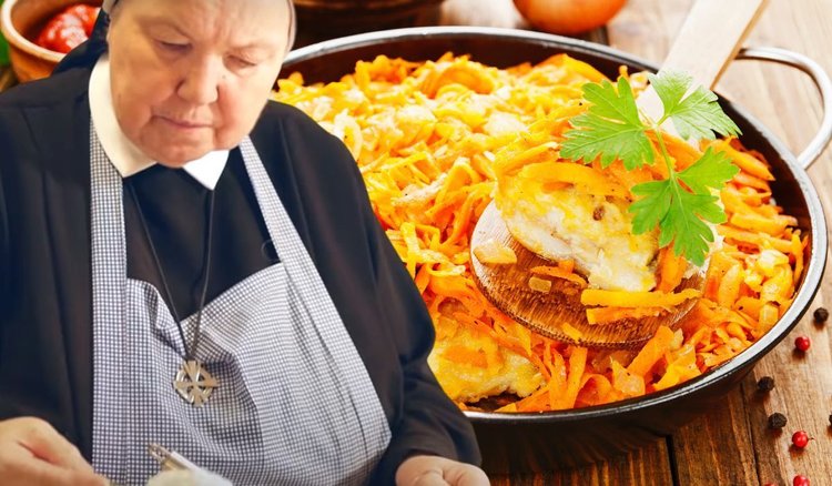 Siostra Anastazja zapieka rybę w jarzynach. Cudowny, wykwinty obiad na piątek