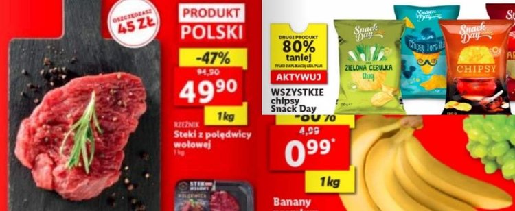 45 złotych mniej za stek wołowy. A to nie wszystko, w Lidlu kupisz teraz mięso różnego rodzaju za pół darmo