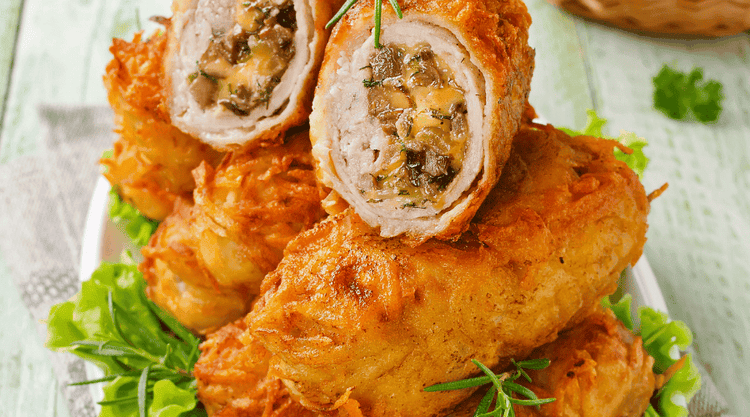 Kotlet de volaille z serem i pieczarkami