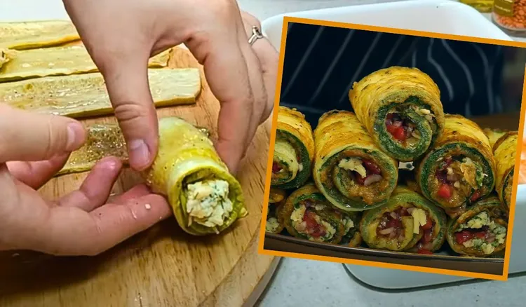 Cukinię kroję wzdłuż i zawijam w nią pyszny farsz. Na kolację roladki są jak znalazł