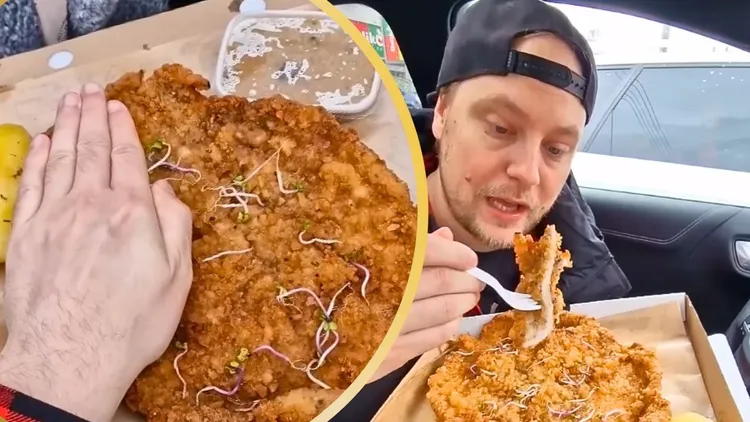 Kupił za 60 zł schabowego giganta z przepisu Gessler. Nie uwierzysz, co znalazł pod panierką