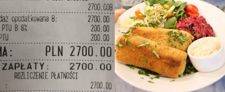 Niewyobrażalny paragon z polskiej restauracji. Zapłacił 2700 złotych za jedną pozycję