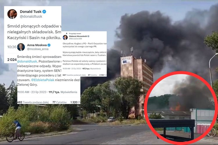 W Zielonej Górze płonęły niebezpieczne odpady, a politycy PiS i PO kłócą się, czyja to wina