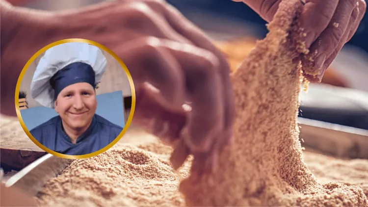 Rączka nie kombinuje z panierką. Dodaje to, żeby była wyjątkowo chrupka 