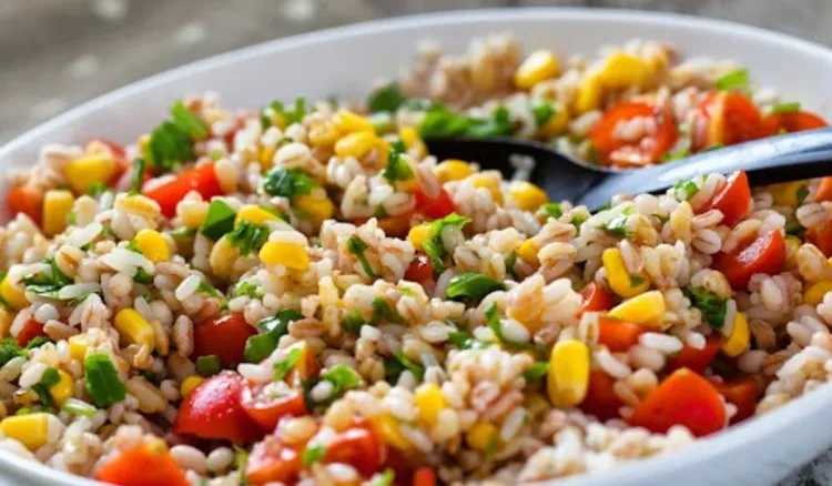 Prosta sałatka z makaronem orzo. W sam raz na pyszną kolację