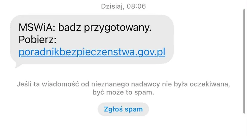RCB rozsyła alerty do Polaków. "Bądź przygotowany". Ministerstwo reaguje na niedziałający link