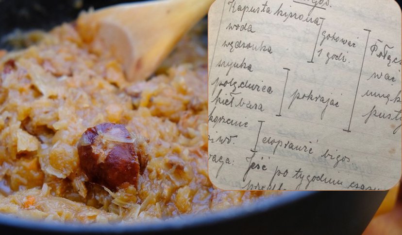 Ten przepis na bigos ma co najmniej 100 lat. Znalazłem go w zeszycie prababci