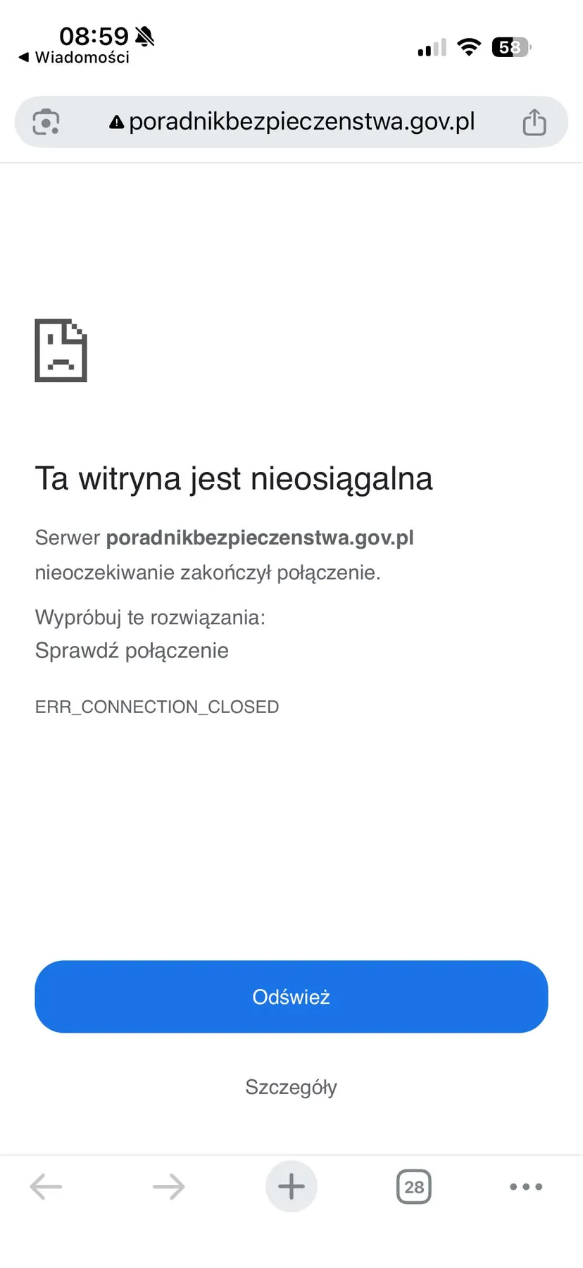 RCB rozsyła alerty do Polaków. "Bądź przygotowany". Ministerstwo reaguje na niedziałający link
